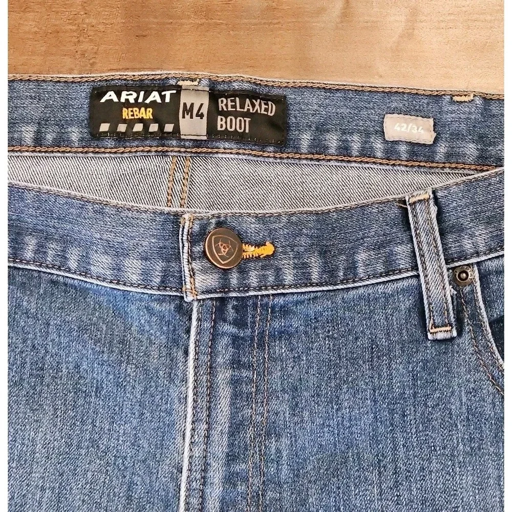Ariat Rebar M4 Relaxed Boot Cut Men's Jeans Size 42/34 Workwear Western Cowboy